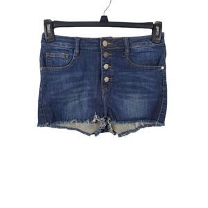 Harper Jean Shorts 28 Womens Button Fly Raw Hem Dark Wash High Rise Casual Botto
